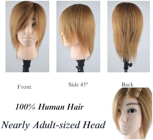 Barber Blonde Human Hair Male Mannequin Head - Image 3