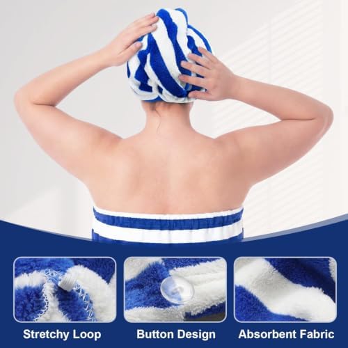 Oversized Bath Towel Wrap for Women with Plus Size Hair Dry Towel Set - Image 3