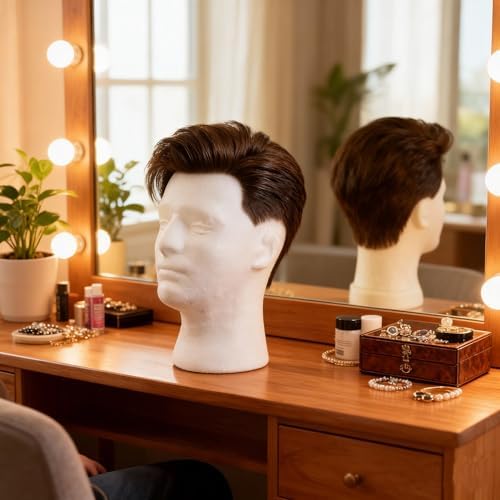 Male Foam Mannequin Head Model Hat Wig Jewelry Holder - Image 4