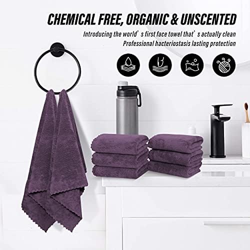 MOONQUEEN 18 Pack Premium Hand Towels - Quick Drying - Microfiber Coral Velvet Highly Absorbent Towels - Multipurpose Use as Hotel, Bathroom, Shower, Spa, Hand Towel 16 x 28 inches (Plum) - Image 6