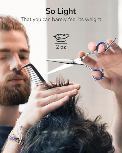 ULG Left Handed Hair Cutting Scissors Thinning Shears Kit Professional Barber Hairdressing Texturizing Salon Razor Edge Scissor Stainless Steel 6.5 inch - Image 4