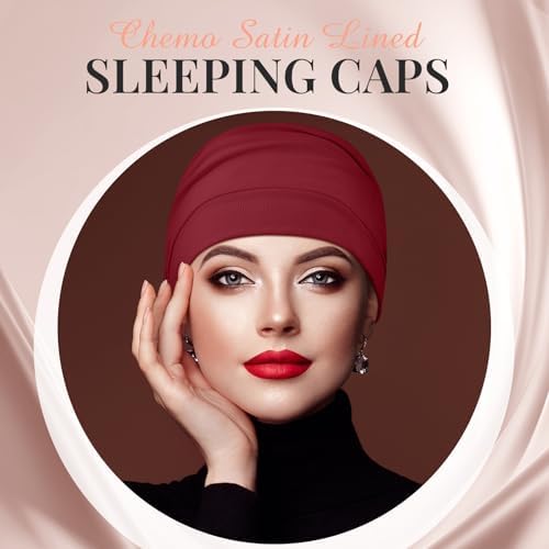 JenPen 4 Pcs Silk Satin Sleeping Bonnet for Women Color - Image 2