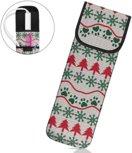 Flashideas Christmas Tree Curling Iron Holder Heat Resistant Neoprene Curling Iron Cover Bag with Pocket Curling Iron Organizers and Storage for Hair Straightener, Curling Iron, Flat Iron - Image 2