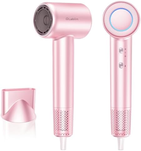 Labiim Hair Dryer, High-Speed Ionic Blow Dryer 110,000 RPM Motor, Rose by Labiimhome
