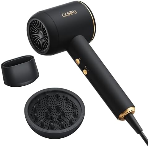 CONFU Hair Dryer Ionic Hairdryer - 420 Million Plasma Diffuser Blow Dryer by CONFU