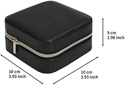 TRODANCE Jewelry Travel Case with Mirror,Small Travel Jewelry Organizer, Portable Jewelry Box Travel Mini Storage Organizer Portable Display Storage Box for Rings Earrings Necklaces (Black) - Image 3