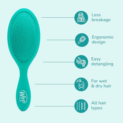 Wet Brush Original Detangler, Green Juice (Summer Quencher), Ultra-Soft IntelliFlex Bristles Glide Through Tangles, Detangling Hair Brush (Wet & Dry), Women & Men, Limited Edition - Image 4