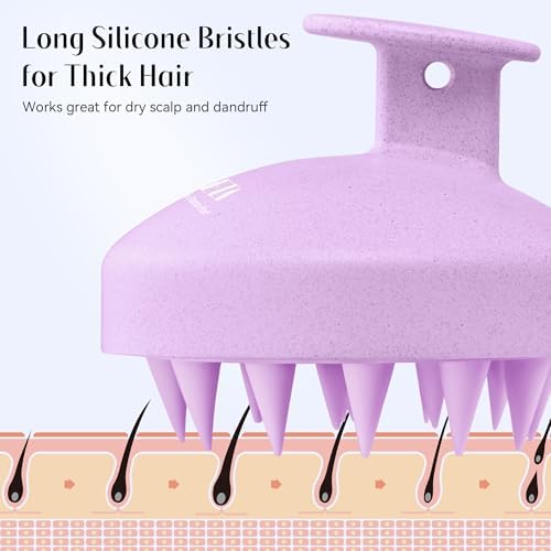 HEETA Wheat Straw Scalp Scrubber Shampoo Brush Massage Tool for Hair Growth - Image 6