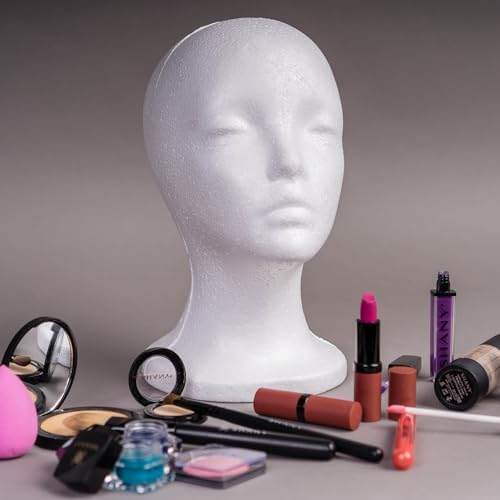 SHANY Styrofoam Model Heads,Hat Wig Foam Mannequin Female Wig Head Stand,Mannequin Head for wigs, Wig Holder - Round Base, 11 Inches Female Mannequin Head - Two Dozens, 24 Pieces - Image 6