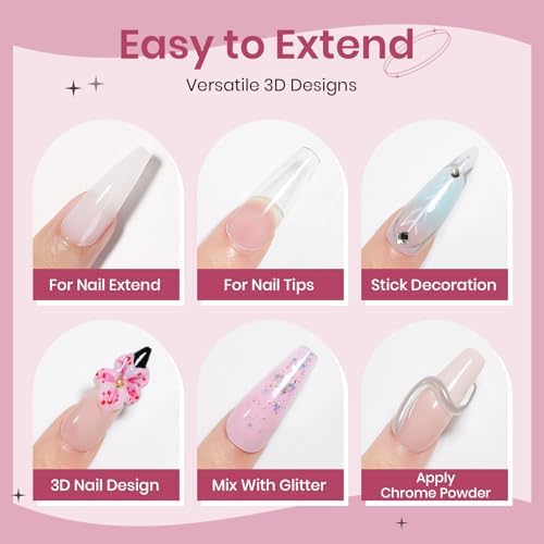 Clear White Pink Solid Builder Gel for Nails 3D Nail Art Sculpture Hard Gel - Image 3