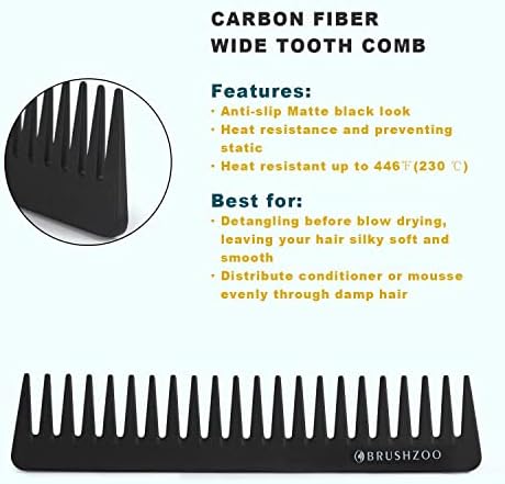 BRUSHZOO Hair Brush Set, Detangler Brush for Women Men Kid Detangling Styling Massaging, Curly Hair Brush for 3/4abc Wet Dry Hair (Black) - Image 5