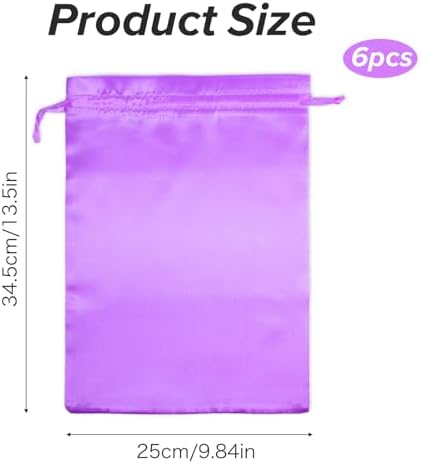 6Pcs Purple Wig Bags with Satin Drawstring - Image 2