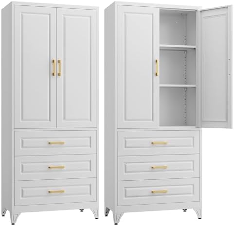 SteeLoong 75" Metal Storage Cabinet with Doors and 2 Adjustable Shelves by Steeloong