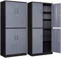 SISESOL Metal Storage Cabinets with Doors and Shelves,71" Metal Garage Storage Cabinet with Lock,Gray Steel Cabinet with Locking Doors,4 Door Lockable Storage Cabinets for Garage,Home,Office by SISESOL