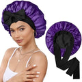 CHLINS Double Layer Satin Bonnet for Sleeping, Hair Bonnet for Curly Hair by CHLINS
