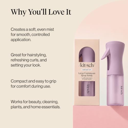 Kitsch Large Continuous Spray Bottle for Hair – Soft Violet, 180ml - Image 5
