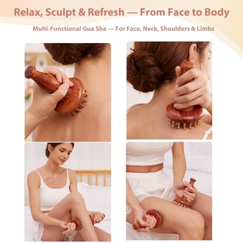 Meridian Massage Brush for Belly, 29 Teeth H62 Brass Copper Massage Tool, Belly Massage Brush for Body and Scalp, Chinese SPA Gua Sha Tool for Body 黄铜经络刷 经络刷 - Image 4
