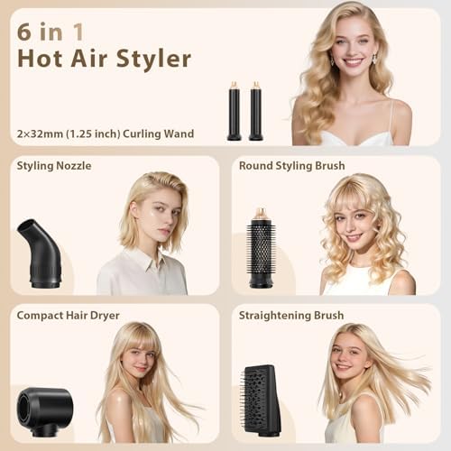 Sendowtek Multi Hot Air Styler Brush Set for Women Hair Styling 6 in 1 - Image 2