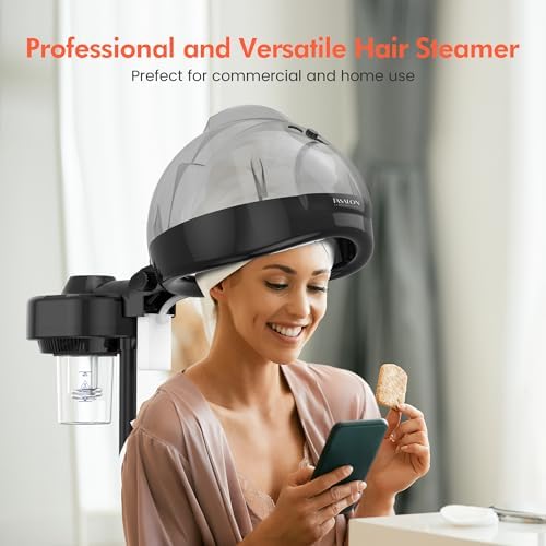TASALON Professional Hair Steamer for Deep Conditioning, Hooded Dryer for Oil & Dye & Natural Hair, Mechanical Button & Knob Timing, Deep Moisturizing Hair Care, Hot Mist for Spa, Home Use, Salon - Image 7