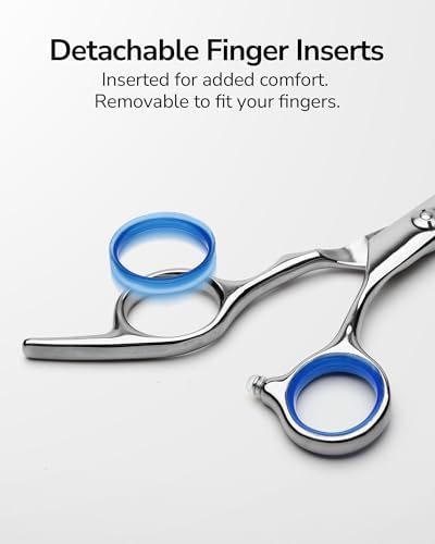 Hair Cutting Scissors, ULG Professional Hair Scissors 5.5 inch Right-Hand Razor Edge Barber Shears Salon Hair Cutting Shears Made of Japanese Stainless Steel, Hand Sharpened Blue - Image 5