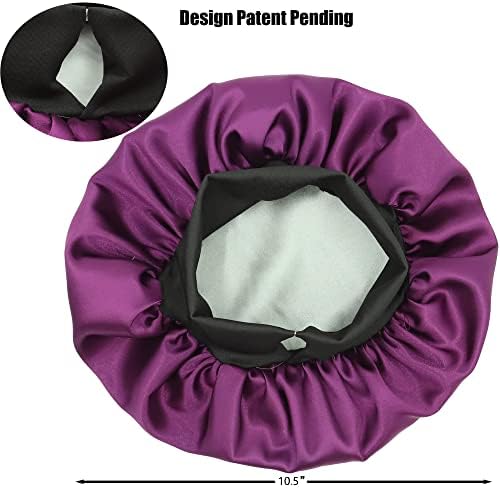 Kids Satin Bonnet Double Layer Wide Elastic Band Sleep Cap - Image 2