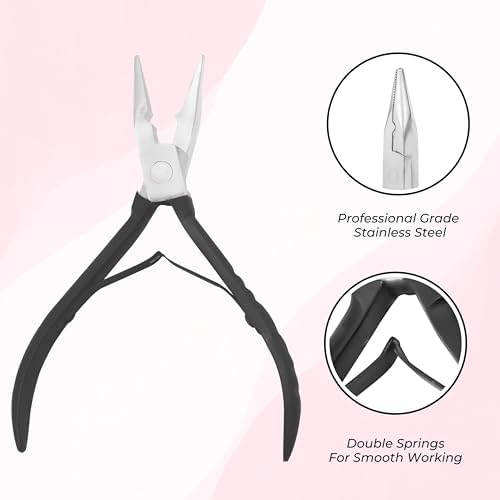 SIVOTE Hair Extension Pliers for Bead Extensions, Black - Extension Tool Kit for Micro Links, Hair Extensions Pliers, and Seamless Beads Closure - Image 2