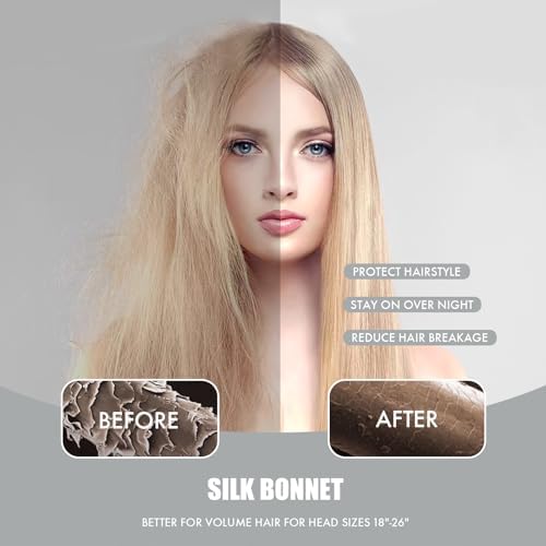 Silk Bonnet for Women,Adjustable Double Layer Sleep Cap - Image 3