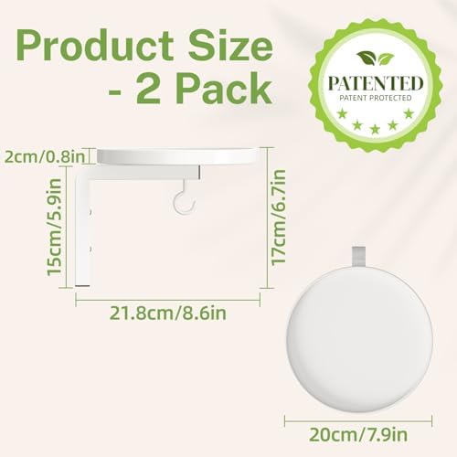 Plant Wall Hanger Holder Set of 2 for Indoor Outdoor, White - Image 2