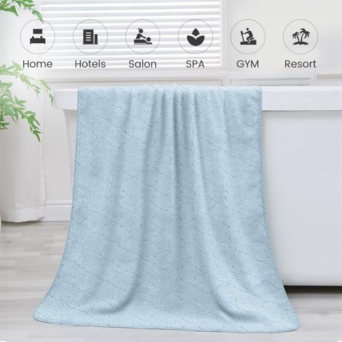 JML Bath Towels, Pack of 2, 30 in x 60 in, Light Blue - Image 7