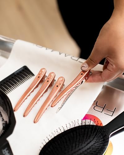 FRAMAR Pink Hair Clips For Styling, Metal Clips For Hair – 4 Pack Rose Gold - Image 2