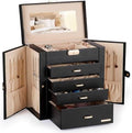 Homde Large Jewelry Box for Women: 5-Layer Organizer with Lock for Dresser by Homde