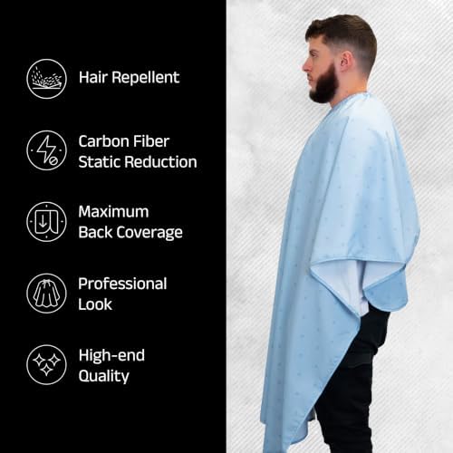 Barber Strong The Barber Cape Haircut Cover for Men, Hair Repelling and Static-Reducing Material, Water Resistant Fabric - Image 3