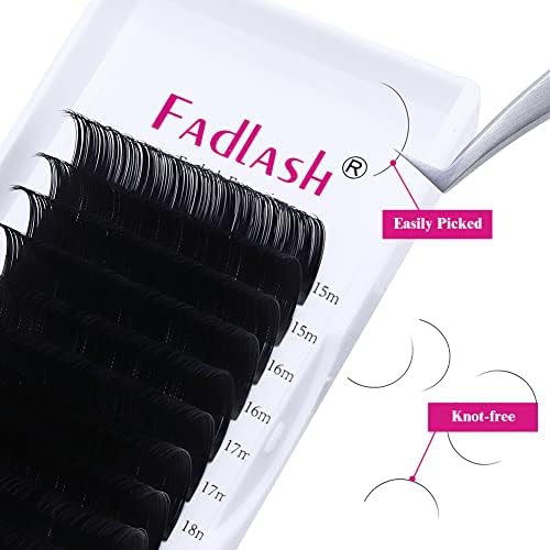 Lash Extensions FADLASH Eyelash Extensions Trays 0.18mm 15-20mm Mixed Lash Tray C/D Curl Individual Classic Lash Extensions (0.18-C, Mix 15-20mm) - Image 3