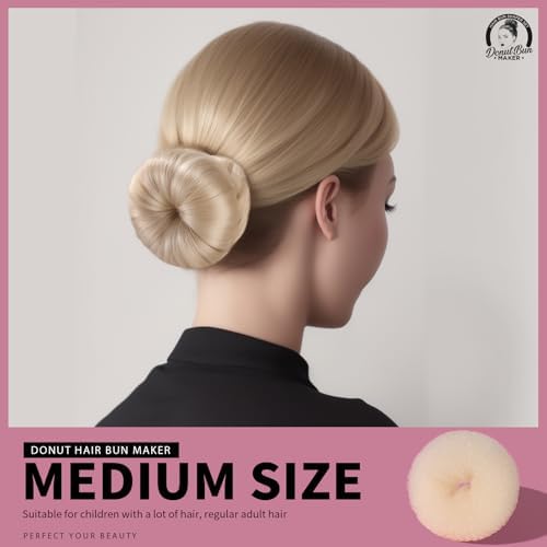 Teenitor 4 Pcs Hair Donut Hair Bun Maker(Extra-large, Large, Medium, Small) with Hair Pins 20 Pcs, Blonde - Image 4