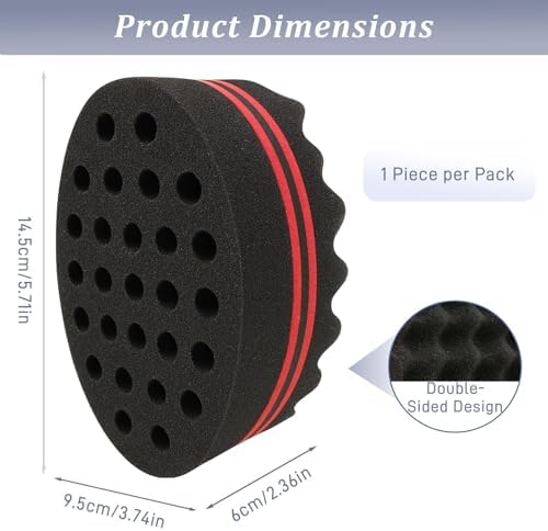 Hair Twist Sponge – Double-Sided Barber Tool for Afro Coils, Dreads, Curls & Waves, Unisex Styling for Short or Long Hair (1 Pack) - Image 2