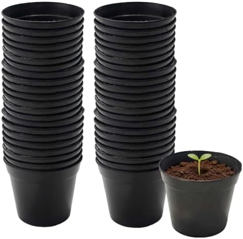 45PCS 2.7" Black Plastic Plant Pots, Mini Nursery Seedling Pot by Unknown