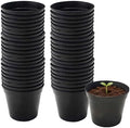 45PCS 2.7" Black Plastic Plant Pots, Mini Nursery Seedling Pot by Unknown