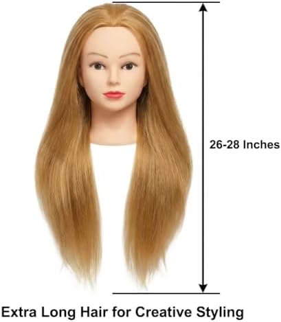 80% Real Human Hair Mannequin Head, Manikin Head with Hair - Image 3
