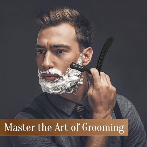 Facón Straight Razors for Men - Professional Barber Straight Edge Razor Kit with 100 Blades, Classic Stainless Steel Barbero Shaver for a Smooth & Precise Shave, Premium Barber Razor for Men's Shaving - Image 4