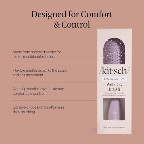 Kitsch Wet Dry Brush Detangler – Hair Brush for Women - Soft Violet - Image 3