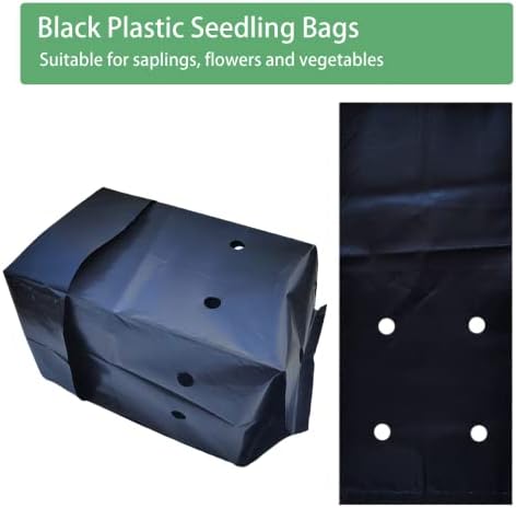 Belit 100 Pcs Plant Nursery Bags, Plastic Seedling Pots Container for Fruit Tree, Flower, Starting saplings, Plant Grow(4.7"x7.3") - Image 3
