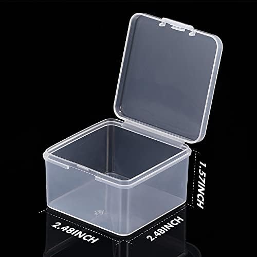 Jetec 6 Pieces Small Clear Plastic Storage Box, 2.5 x 2.5 x 1.6 Inch - Image 2