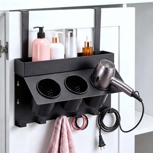 Domensi Hair Tool Organizer Wall Mount Hair Dryer Holder for Cabinet Door by Domensi