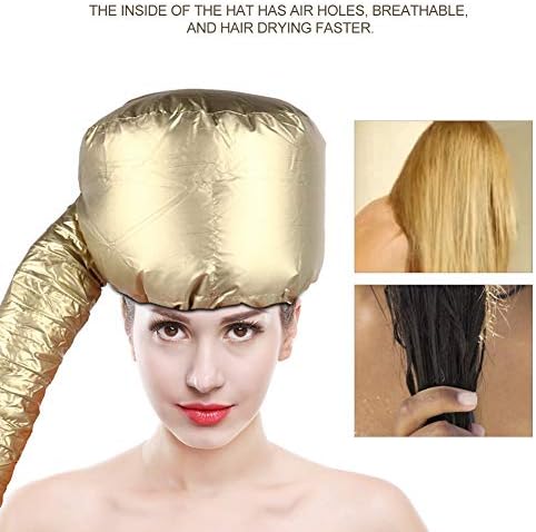 Generic Portable Hair Drying Cap Blow Dryer Bonnet Hat for Faster Hair Drying in Gold Color (Gold) - Image 4
