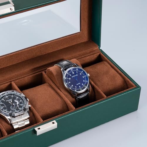 ProCase Watch Box, 6 Slot Mens Watch Display Case, MidnightGreen - Image 4