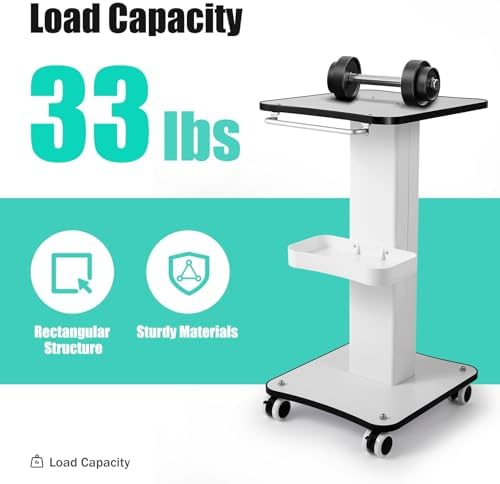 3-Tier Beauty Cart with 4 Wheels(2 Lockable Casters) - Image 3