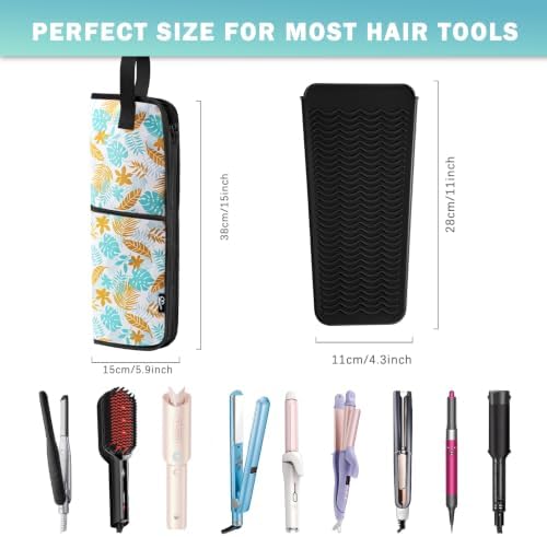 WK IEASON Hair Tool Travel Bag with Heat Resistant Mat Curling Iron Bag - Image 2