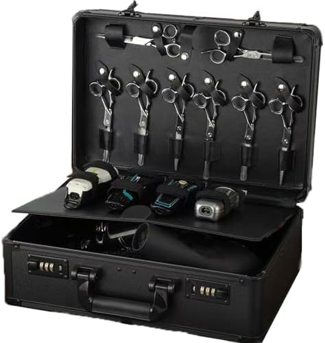 Barber Case Portable Barber Carrying Cases for Clippers and Supplies Double Layer Large Barbers Travel Tools Carry Organizer Box Professional Barber Kit Storage Case(black) by GGAIFbp