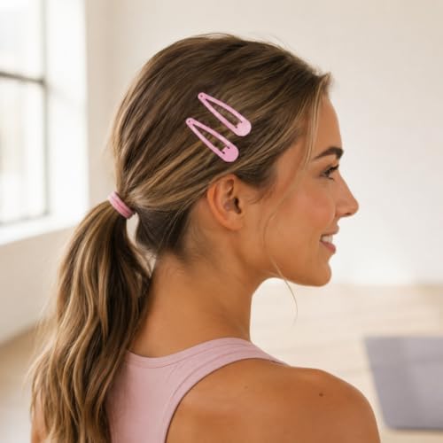 40 Counts Pink Color Metal Snap Hair Clips 2 Inch Barrettes for Women Accessories - Image 3