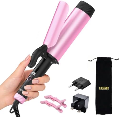 Large Barrel Curling Iron 2 Inch,Dual Voltage with European Plug Adapter by Casavok